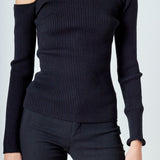 One Shoulder Ribbed Top