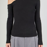 One Shoulder Ribbed Top
