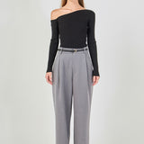 One Shoulder Ribbed Top