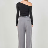 One Shoulder Ribbed Top