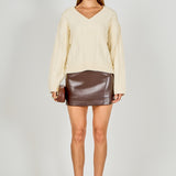 Cable Knit V-Neck Long Sleeve Sweater