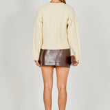 Cable Knit V-Neck Long Sleeve Sweater