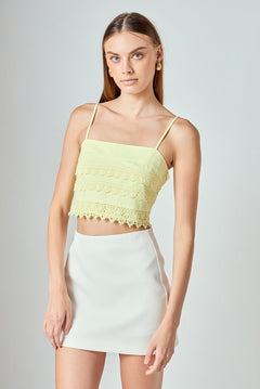 Lace Trim Crop Top