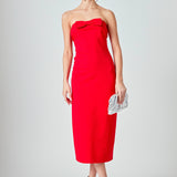 Strapless Bow Midi Dress