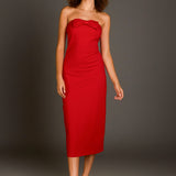 Strapless Bow Midi Dress