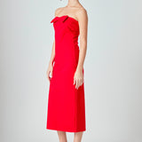 Strapless Bow Midi Dress