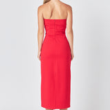 Strapless Bow Midi Dress