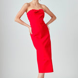 Strapless Bow Midi Dress