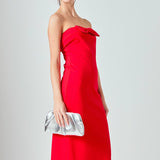 Strapless Bow Midi Dress