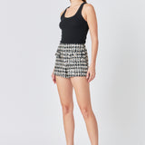 Sequins Check Shorts