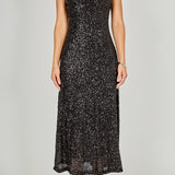 Open Back Sleeveless Sequins Maxi Dress