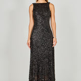 Open Back Sleeveless Sequins Maxi Dress