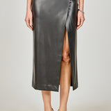 Faux Leather Midi Skirt