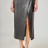 Faux Leather Midi Skirt