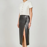 Faux Leather Midi Skirt