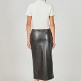 Faux Leather Midi Skirt
