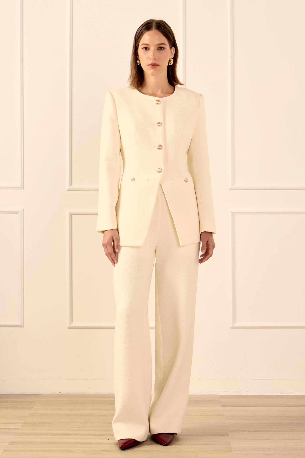 Endless Rose - Tweed Wide Pants CREAM / S Endless Rose - Tweed Wide Pants CREAM / S