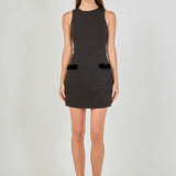 Velvet Bow Mini Dress