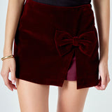 Velvet Bow Skort