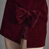 Velvet Bow Skort