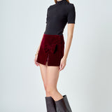 Velvet Bow Skort