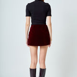 Velvet Bow Skort