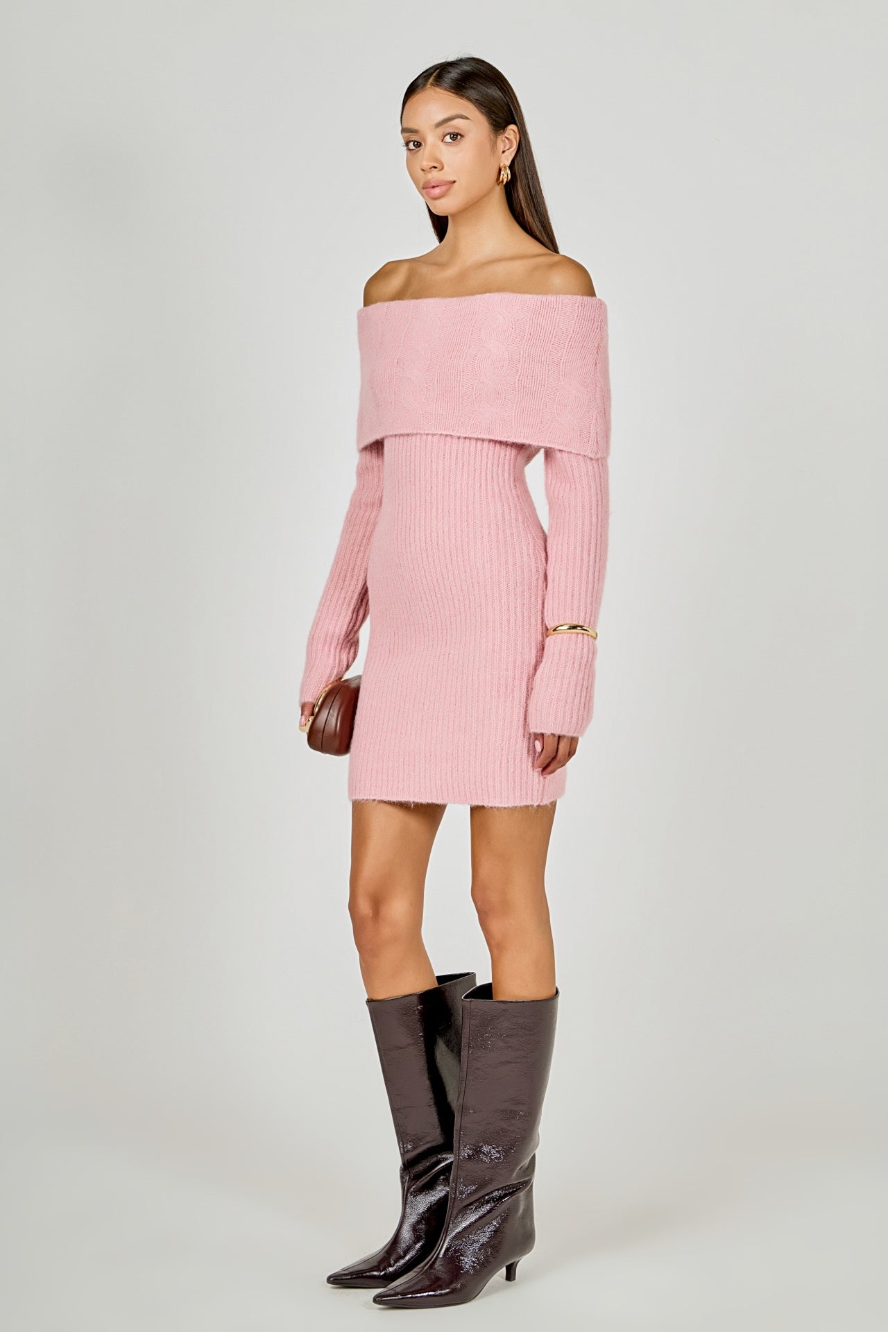 Endless Rose Women's Off Shoulder Sweater Mini Dress Endless Rose Women's Off Shoulder Sweater Mini Dress
