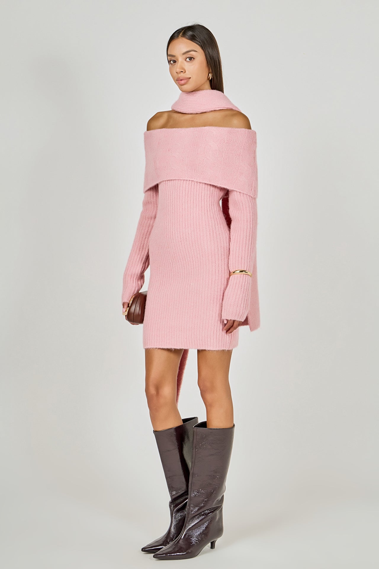 Endless Rose Women's Off Shoulder Sweater Mini Dress Endless Rose Women's Off Shoulder Sweater Mini Dress