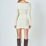 Off Shoulder Sweater Mini Dress