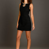 Pearl Accented Cutout Mini Dress