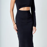 Knit One Shoulder Midi Dress