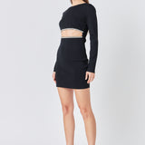 Knit Cut Out Mini Dress