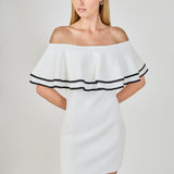 Off Shoulder Ruffle Mini Dress