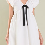 Combo Bow Mini Dress