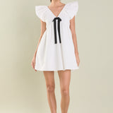 Combo Bow Mini Dress