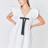 Combo Bow Mini Dress