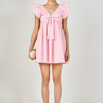 Sydney Combo Bow Mini Dress PINK/PINK / S