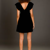 Velvet Satin Bow Mini Dress