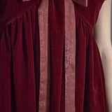 Velvet Satin Bow Mini Dress