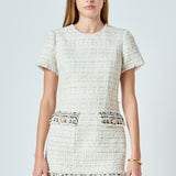 Tweed Fringed Mini Dress