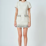 Tweed Fringed Mini Dress