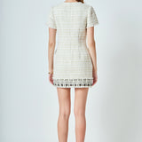 Tweed Fringed Mini Dress