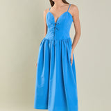 Front Ties Midi Dress