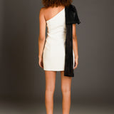 One Shoulder Bow Tie Mini Dress
