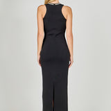 Jewel Trim Knit Maxi Dress