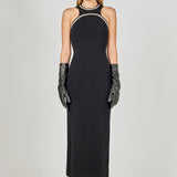 Jewel Trim Knit Maxi Dress