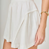 Linen High Waisted Flounce Skirt