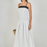 Amara Smocked Taffeta Maxi Dress
