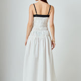 Amara Smocked Taffeta Maxi Dress