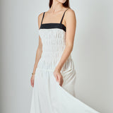 Amara Smocked Taffeta Maxi Dress
